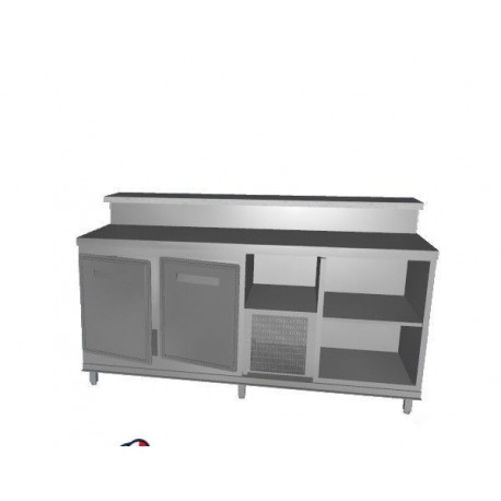 Banco bar refrigerato positivo acciaio inox 2 sportelli