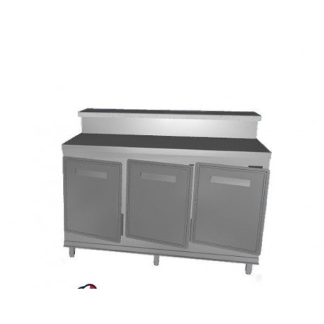 Banco bar refrigerato positivo acciaio inox 3 sportelli