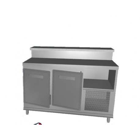 Banco bar refrigerato positivo acciaio inox 2 sportelli
