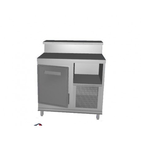 Banco bar refrigerato positivo acciaio inox 1 sportello