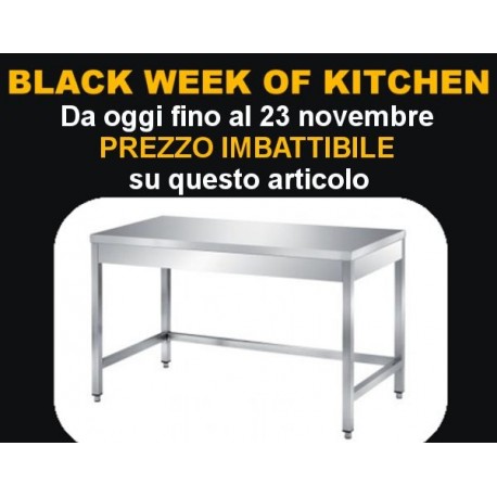 Tavolo acciaio inox professionale di alta qualità senza ripiano inferiore - senza alzatina - 100x60x85h BLACK FRIDAY