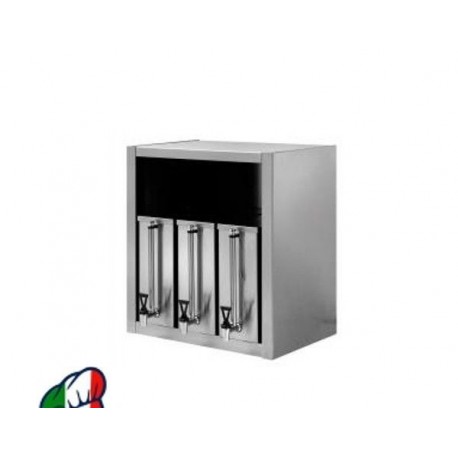 Pensile inox chiuso con scorrevoli - Porta bagne