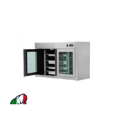 Pensile inox chiuso con scorrevoli - Ripiano riscaldato