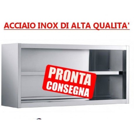 Pensile aperto a giorno in acciaio inox senza ante