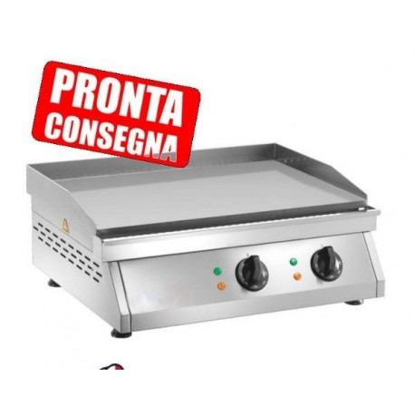 Fry Top elettrico in acciaio inox piastra liscia 600x500x200h mm