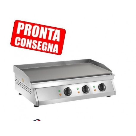 Fry Top elettrico in acciaio inox piastra liscia 840x500x200h mm