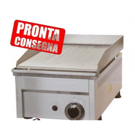 Fry Top a gas in acciaio inox Piastra rigata 330x450x275h mm