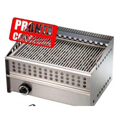 Griglia a pietra lavica in acciaio inox 540x390x310h mm