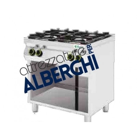 Cucina a gas 6 fuochi con vano a giorno Dim. 1200x700x900h mm