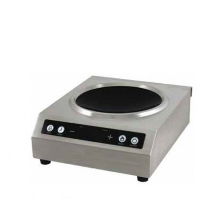 Wok a induzione in acciaio inox piano in vetroceramica Dimensioni 340x415x135 mm