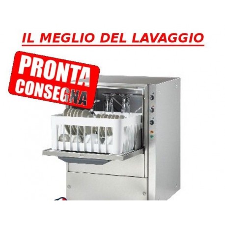 Lavabicchieri professionale in acciaio inox cestello 35x35 cm H utile bicchiere 250 mm