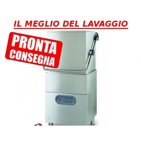 Lavastoviglie a capotta professionale in acciaio inox cestello 50x50 cm H utile 430 mm