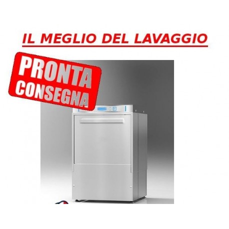 Lavabicchieri con sistema ad acqua pulita ad ogni risciaquo in acciaio inox cestello 40x40/ø41 cm H utile 290 mm Programmab