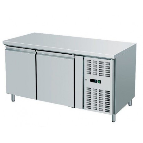 TAVOLO CONGELATORE REFRIGERAZIONE 2 SPORTELLI + MOTORE ACCIAIO INOX TEMP -18/-22 DIM.CM 136X70X85H