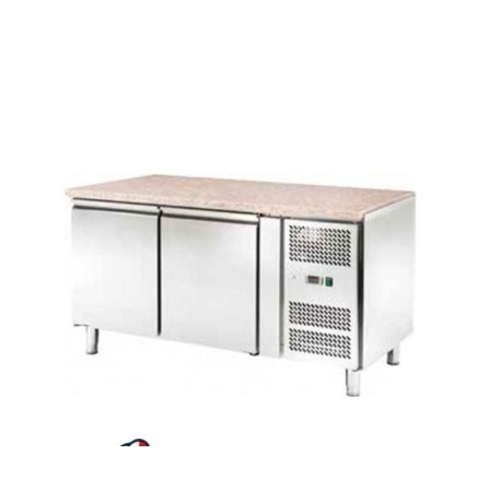 TAVOLO FRIGO REFRIGERATO VENTILATO PASTICCERIA 2 SPORTELLI MOTORE ACCIAIO INOX TEMP -2/+8