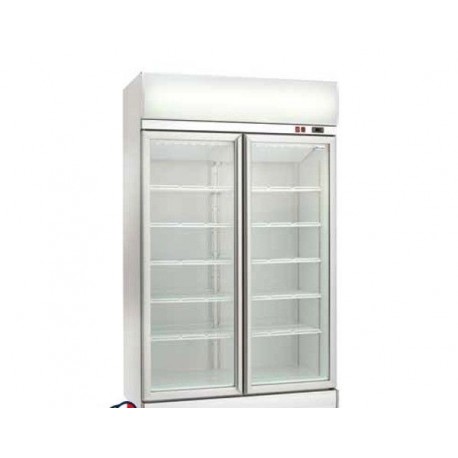 Espositore refrigerato ventilato per bibite con doppia porta vetro +2/+8°C
