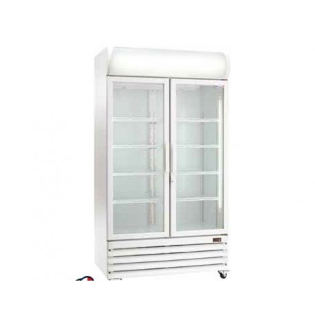 Espositore refrigerato ventilato per bibite con porte in vetro scorrevoli +2/+8°C