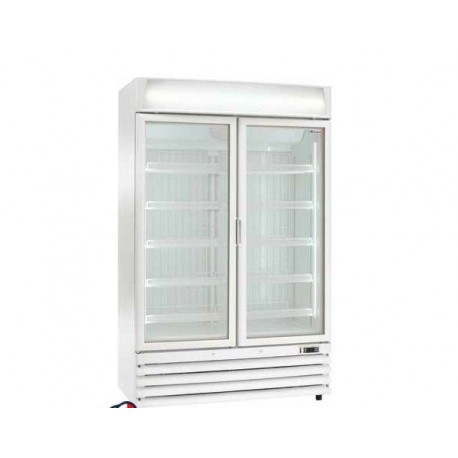 Espositore refrigerato congelatore ventilato per bibite con porte in vetro
