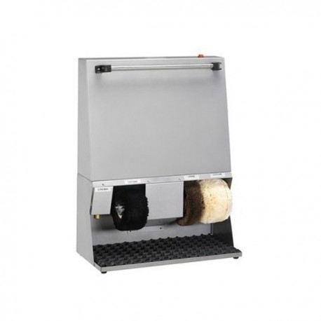 Macchina pulisci scarpe a 3 spazzole - Con dispensatore crema