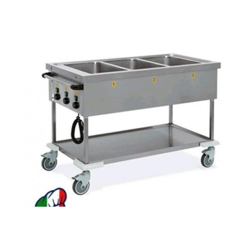 Carrello Termico BAGNOMARIA - Temperature Indipendenti - Capacità da 2 a 4 GN 1/1