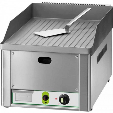 Fry top a gas con piastra singola rigata