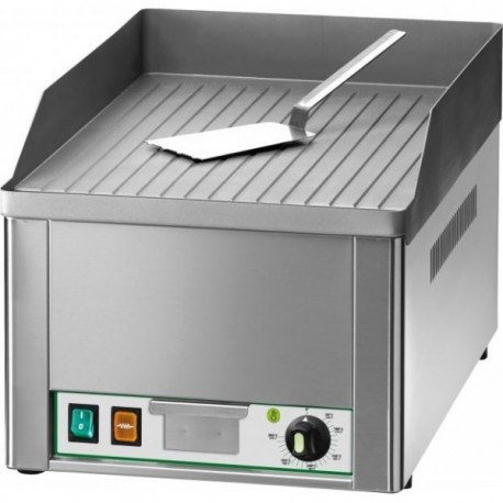 Fry top elettrico con piastra rigata singola