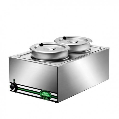Tavola calda bagnomaria capacità 1 bacinella GN1/1 con 2 pentole Lt. 8