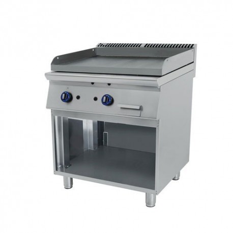 Fry Top a gas su vano a giorno. 80x90x85H.