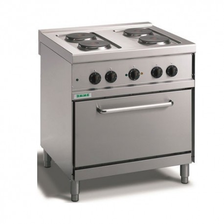 Cucina elettrica 4 piastre tonde su forno elettrico . 80x70x90H.