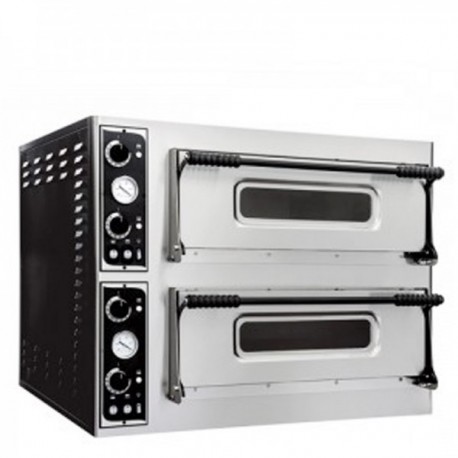 Forno pizza elettrico per 8 pizze Ø 33 - controllo meccanico - doppia camera