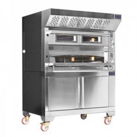 Forno pizza elettrico doppia camera cm. 105x70  -  14,4 Kw.