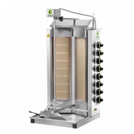 Gyros a gas 16 bruciatori (8+8) - capacità carne 80 Kg.