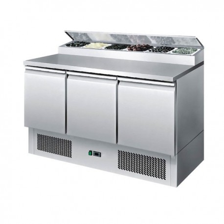 Saladette Refrigerata Statica 3 porte Cm. 136,5x70x97H.