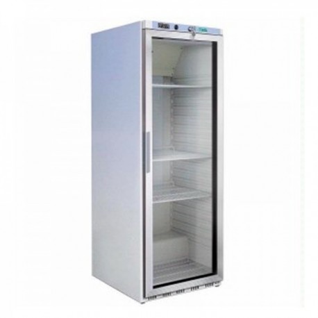 Armadio frigo refrigerato congelatore 400Lt. lamiera vernic.bianca, porta vetro Temp.-18°/-22°C