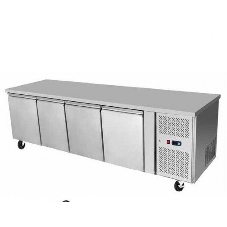 Tavolo frigo congelatore 4 sportelli acciaio inox + motore. Temp. -18°/-22°C per gastronomia