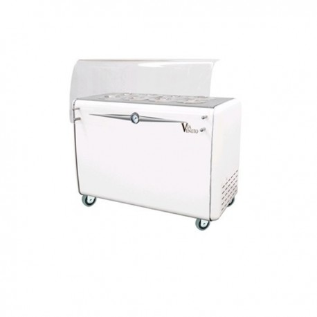 Vetrina banco Frigo gelato a pozzetto 8 carapina + 6 di riserva