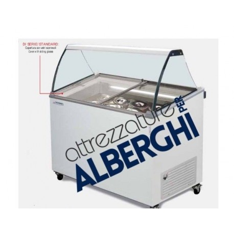 Vetrina banco Frigo gelato a pozzetto 4 carapina + 2 di riserva