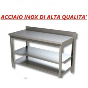 Tavolo acciaio inox con 2...