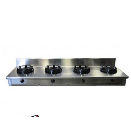 Cucina Wok etnica cinese giapponese a gas - 4 fuochi da banco 2000x500x275h mm