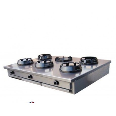 Cucina Wok etnica cinese giapponese a gas - a 6 fuochi da banco 1500X1000X275h mm