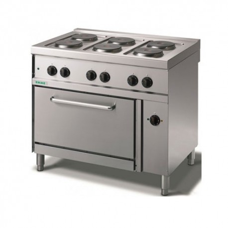 Cucina elettrica 6 piastre tonde su forno elettrico. 100x70x90H.