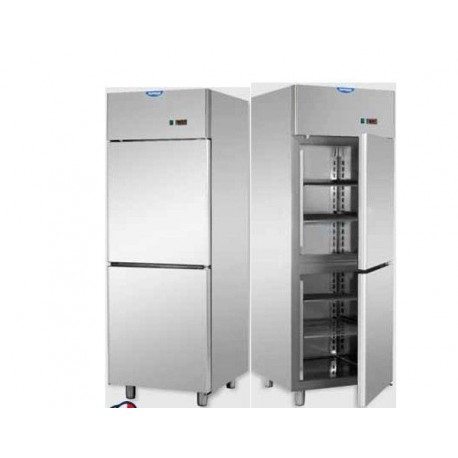 Armadio congelatore 600 litri in Acciaio Inox predisposto per unità frigorifera remota temperatura -18/-22°C con 2 sportelli