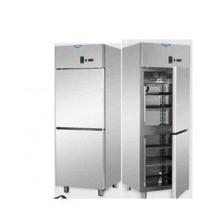 Armadio refrigerato statico 600 litri monoblocco in Acciaio Inox temperatura 0/+10°C con 2 sportelli