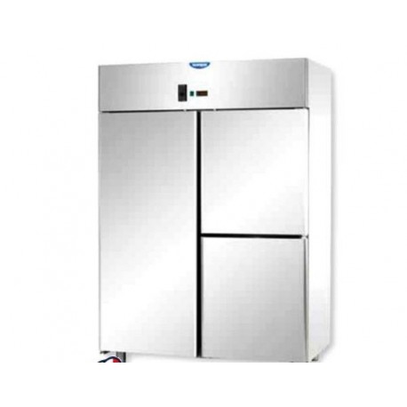 Armadio refrigerato statico 1200 litri monoblocco in Acciaio Inox temperatura 0/+10°C con 1 porta e 2 sportelli