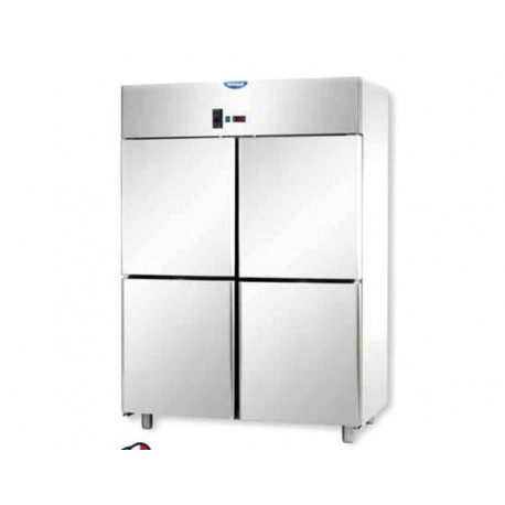 Armadio refrigerato statico 1200 litri monoblocco in Acciaio Inox temperatura 0/+10°C con 4 sportelli