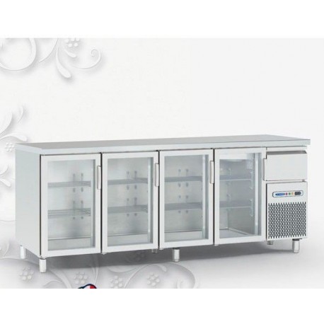 Banco bar refrigerato per bibite bevande TECFRIGO BBX V Top glass Temp. +4/+8°C
