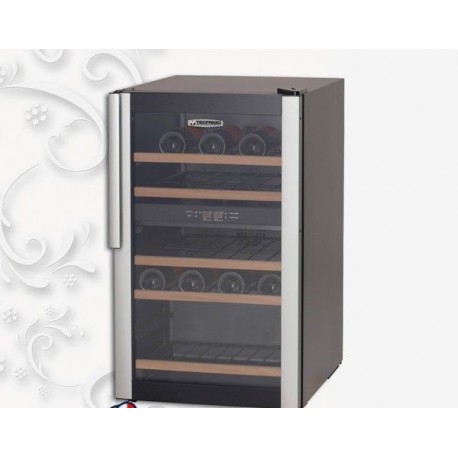 Vetrina refrigerata per vino 2 comparti cantina frigo TECFRIGO Wine 32 Temp. Sup. +5/+10 Inf. +10/+18°C Dimensioni 493x625x830 m