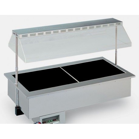 Drop-in vasca riscaldante con piastra in vetroceramica Gastronomia Sinfonia 4 Hot Temp. +30/+90 °C Dimensioni 1422x749x1005h mm