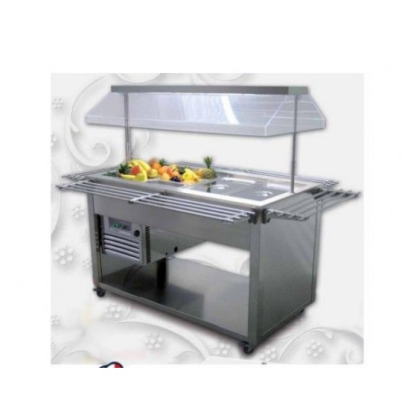 Drop-in vasca riscaldante Gastronomia Carello + sinfonia 4 GN Temp. +4/+10 °C Dimensioni 1422x749x1475h mm