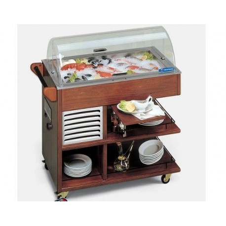 Carrello Buffet Catering Gastronomia e ristorante Carrettino Fish Tecfrigo Temp. -1/0°C Dimensioni 1008x555x1066h mm